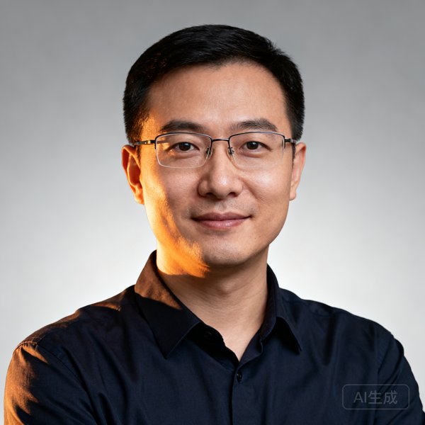 刘志远博士，DB视讯创始人兼CEO，中科院自动化所博士毕业，在安防AI领域拥有15年研究经验，佩戴眼镜、身着深色衬衫的半身商务照。